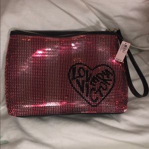 NWT Victoria secret pink sequined pouch